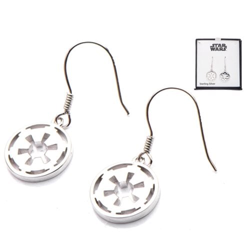 Star Wars Galactic Empire Symbol Cut Out Dangle Sterling Silver Earrings